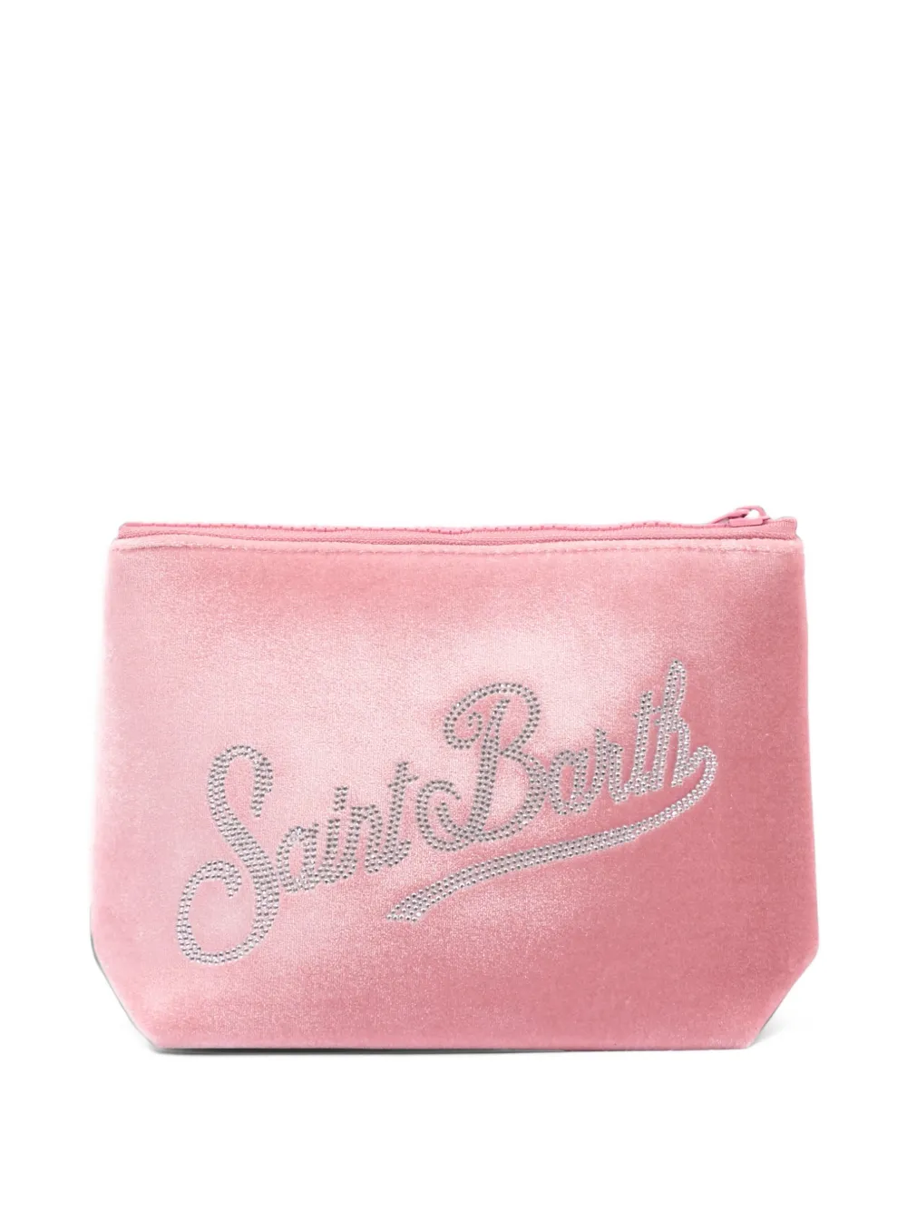 MC2 Saint Barth Fluwelen clutch verfraaid met logo Roze