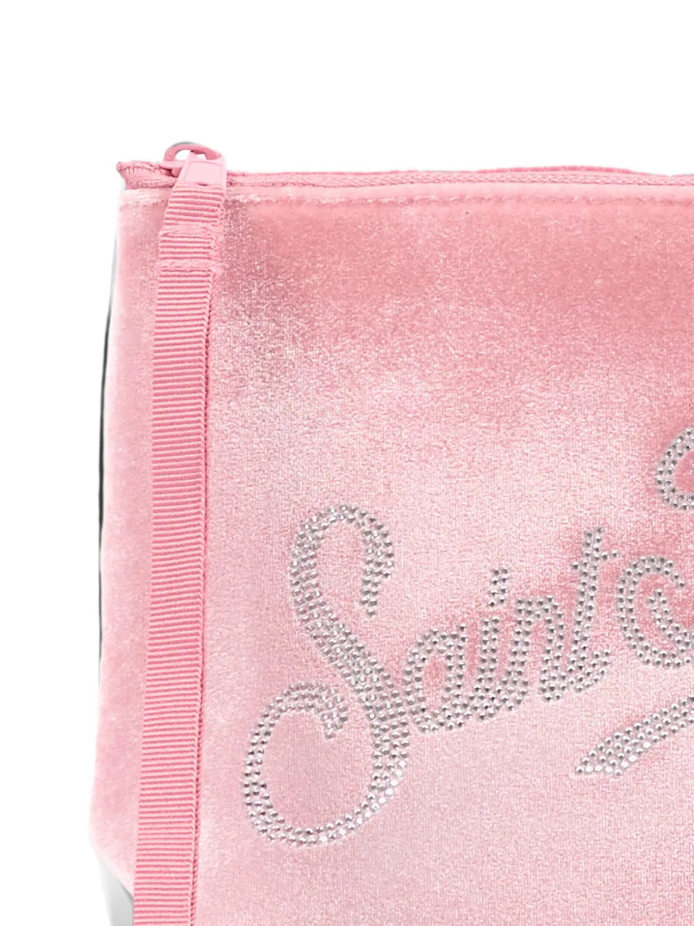 MC2 Saint Barth Fluwelen clutch verfraaid met logo Roze