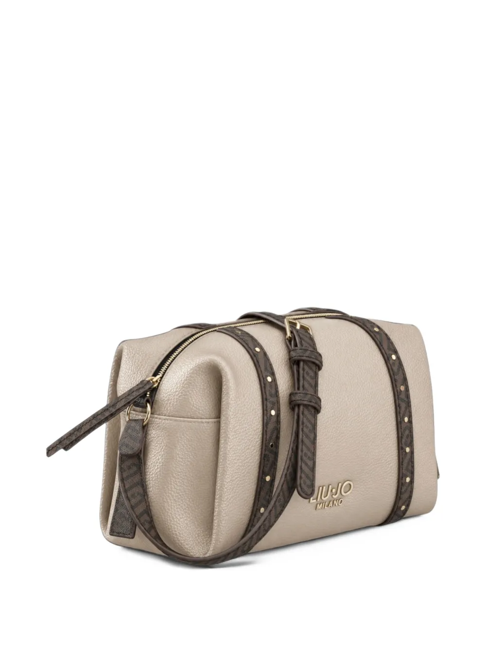 LIU JO Crossbodytas met monogram-print en studs Beige