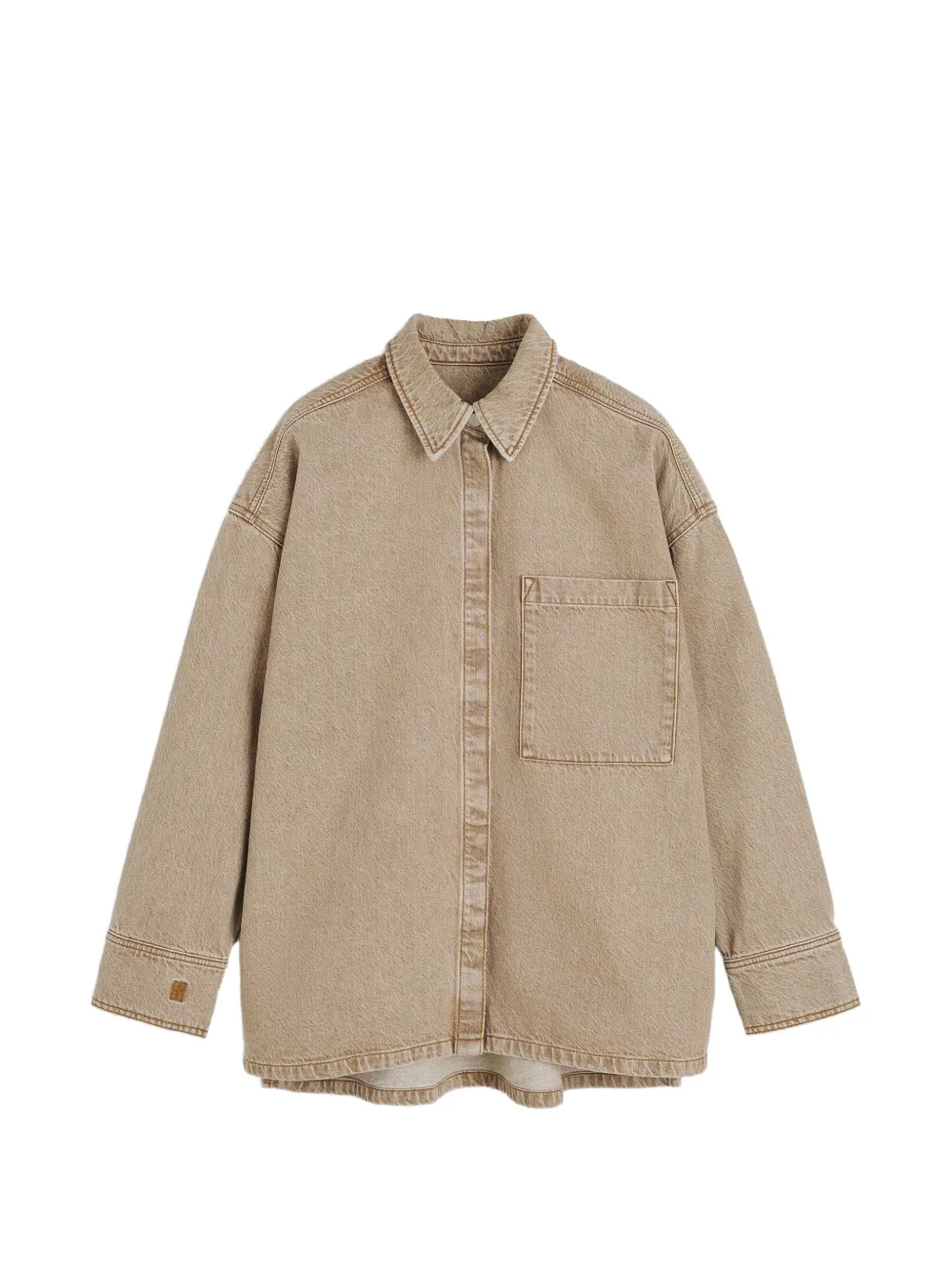 By Malene Birger Dea chest-pocket cotton shirt Beige