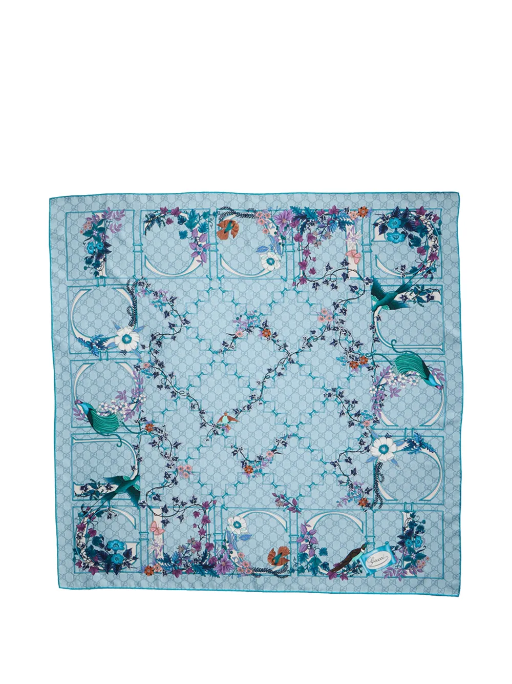 Gucci printed silk scarf - Blau