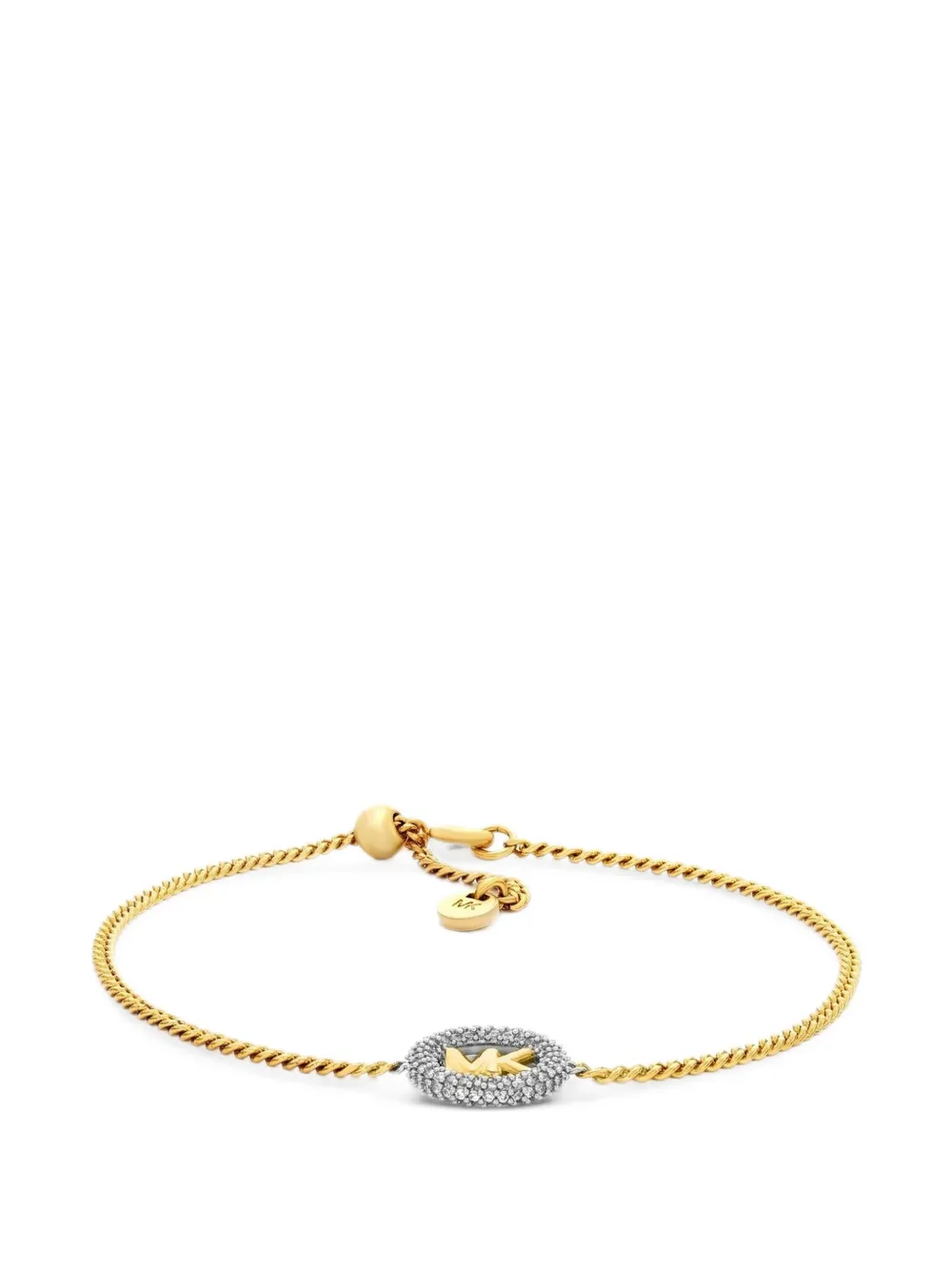 Michael Kors logo-plaque curb-chain bracelets - Gold