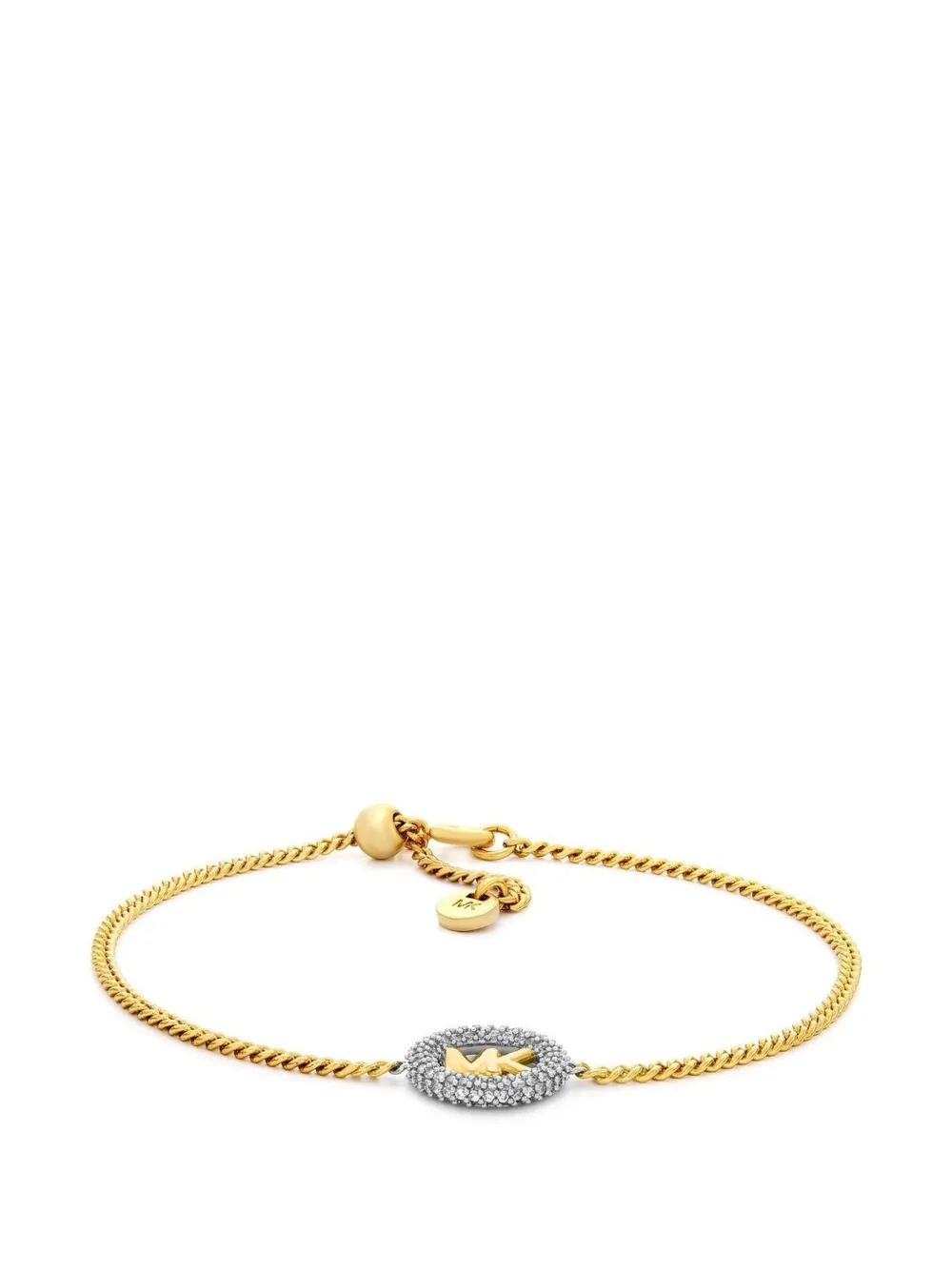 Michael Kors logo-plaque curb-chain bracelets - Oro