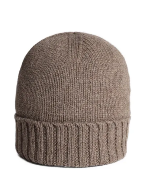 SCAGLIONE ribbed-knit cashmere beanie hat