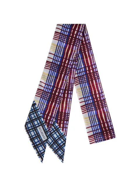 Mulberry check-print skinny scarf