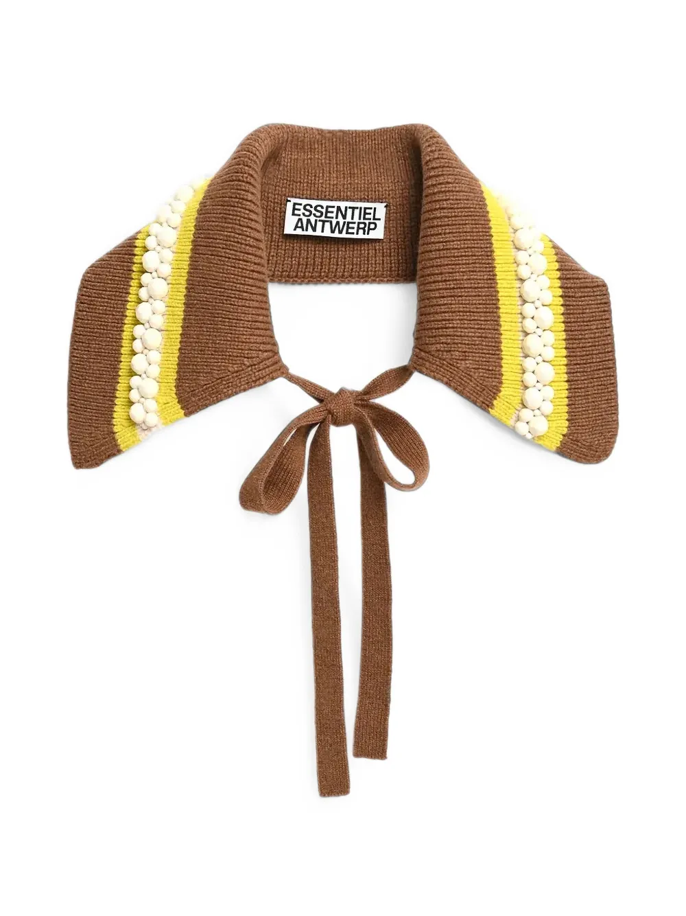 Essentiel Antwerp bead-embellished striped collar - Braun