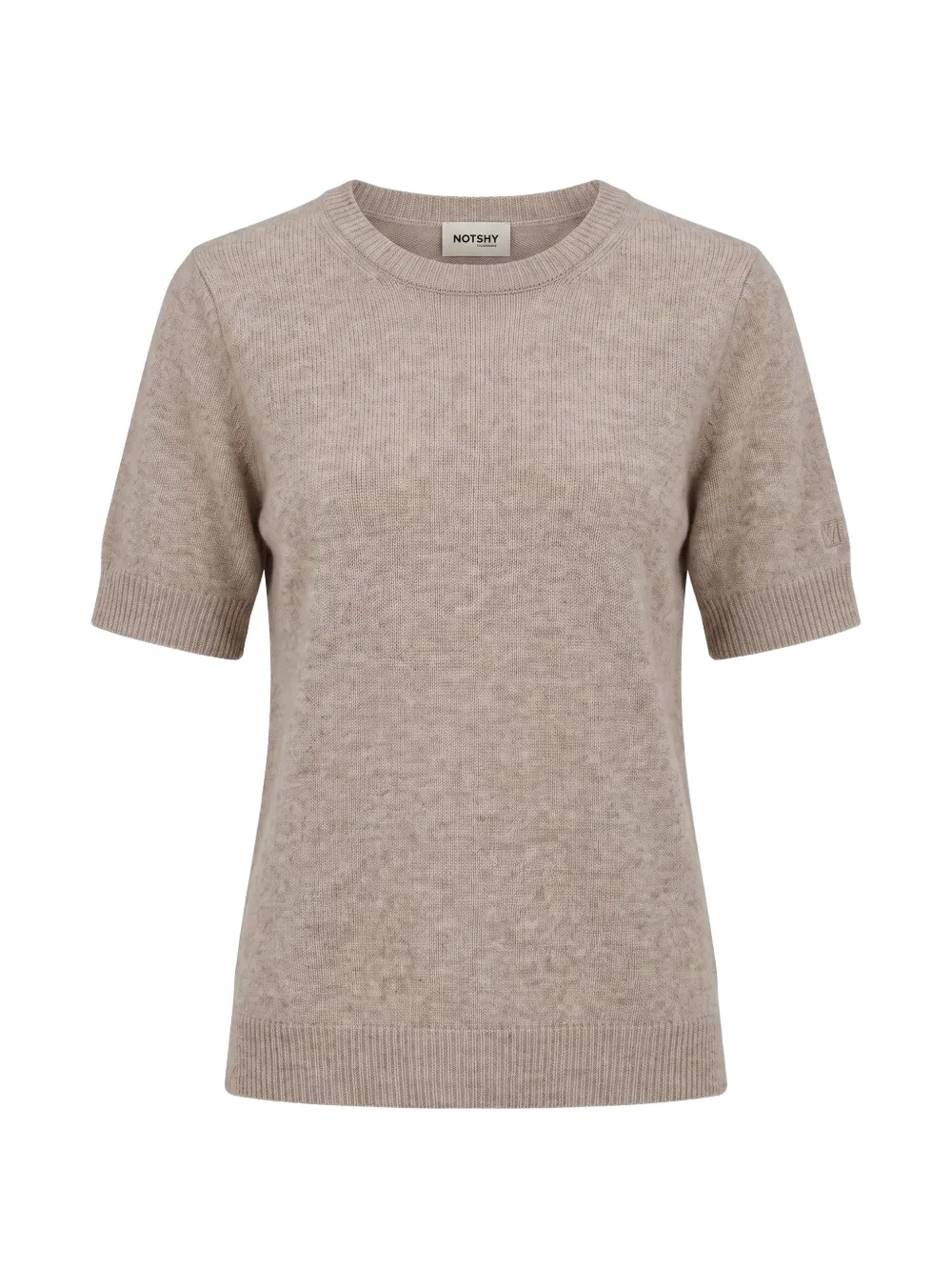 Not Shy Fine-knit Short-sleeve Sweater In Neutral