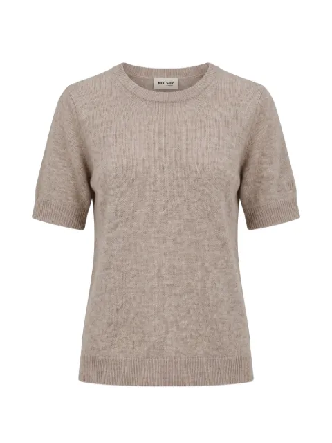Not Shy fine-knit short-sleeve sweater