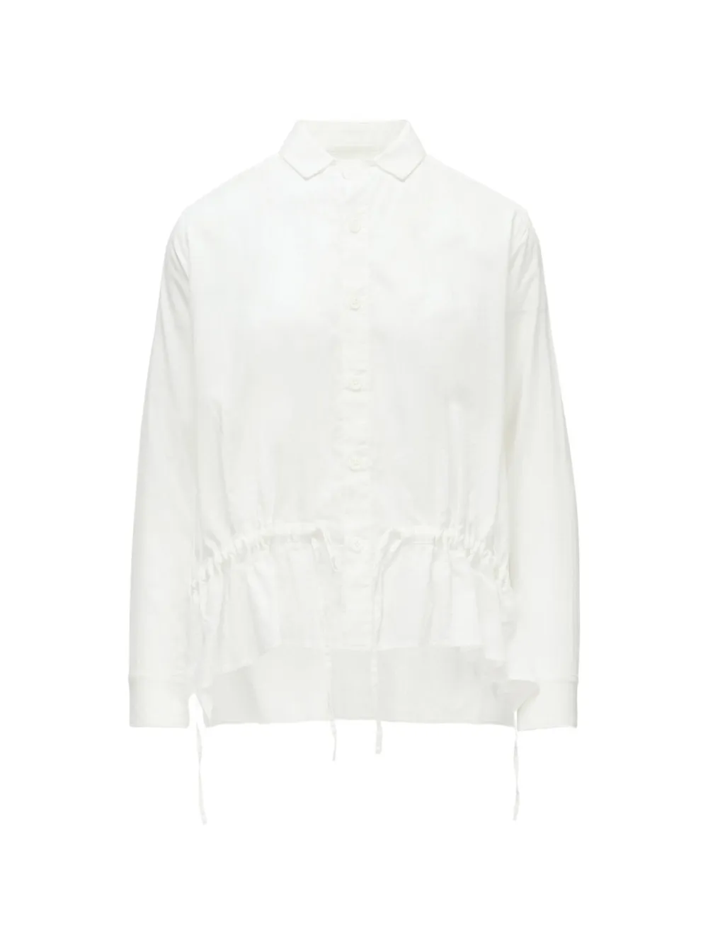 Y's Born Product drawstring peplum-hem shirt - Bianco