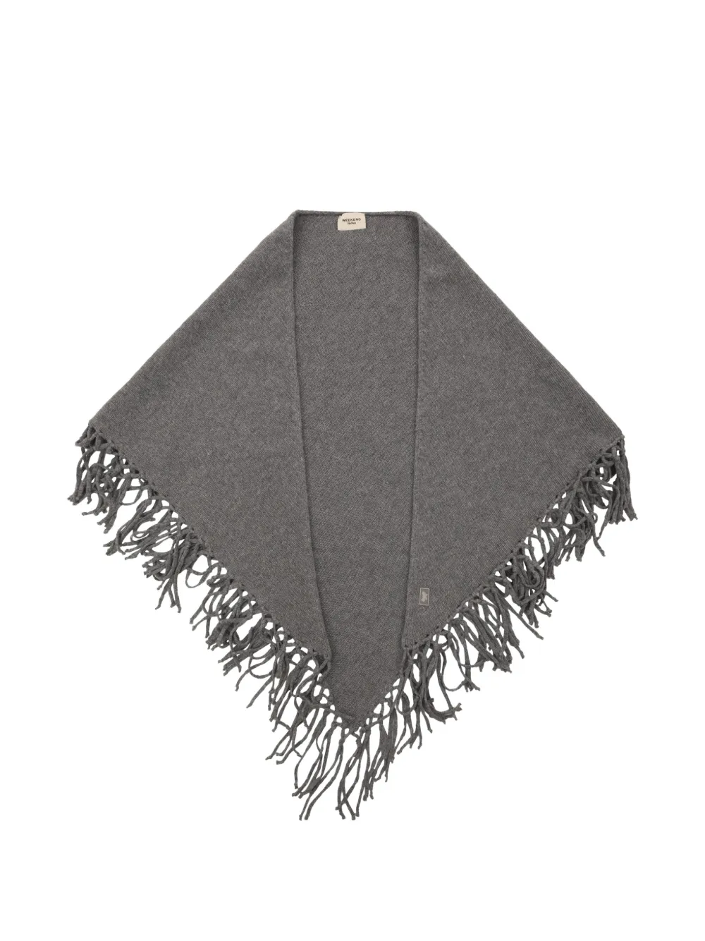 Weekend Max Mara fringed wool shawl - dark grey - Grau