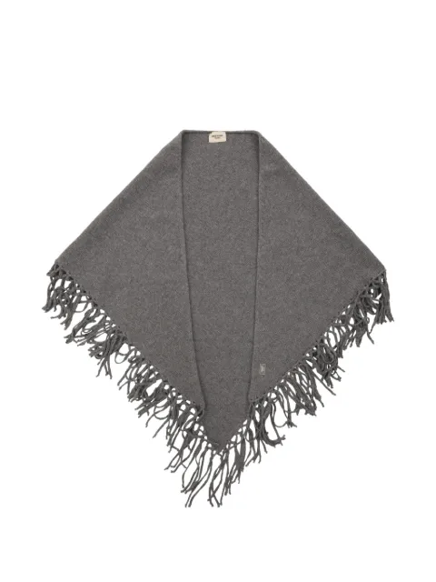 Weekend Max Mara شال صوف بشراشيب - رمادي غامق