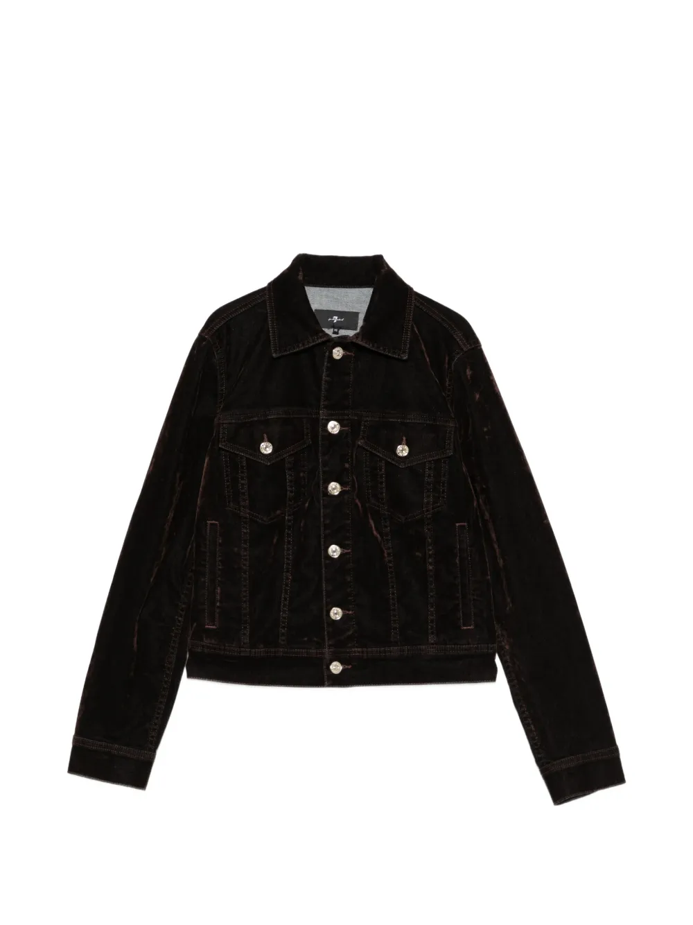 7 For All Mankind velvet-effect button-up jacket - Braun