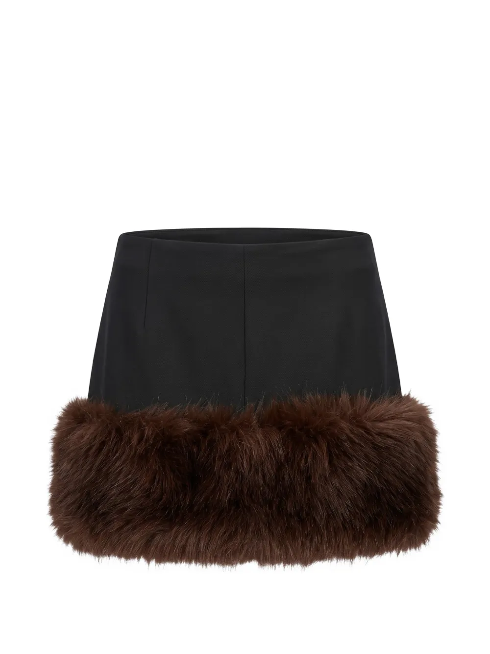 THE ANDAMANE short Grey faux-fur trim skirt - Schwarz