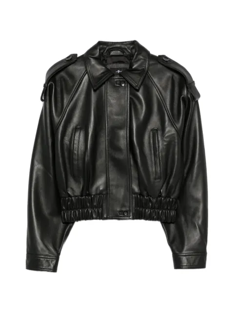 7 For All Mankind elasticated-waist leather jacket
