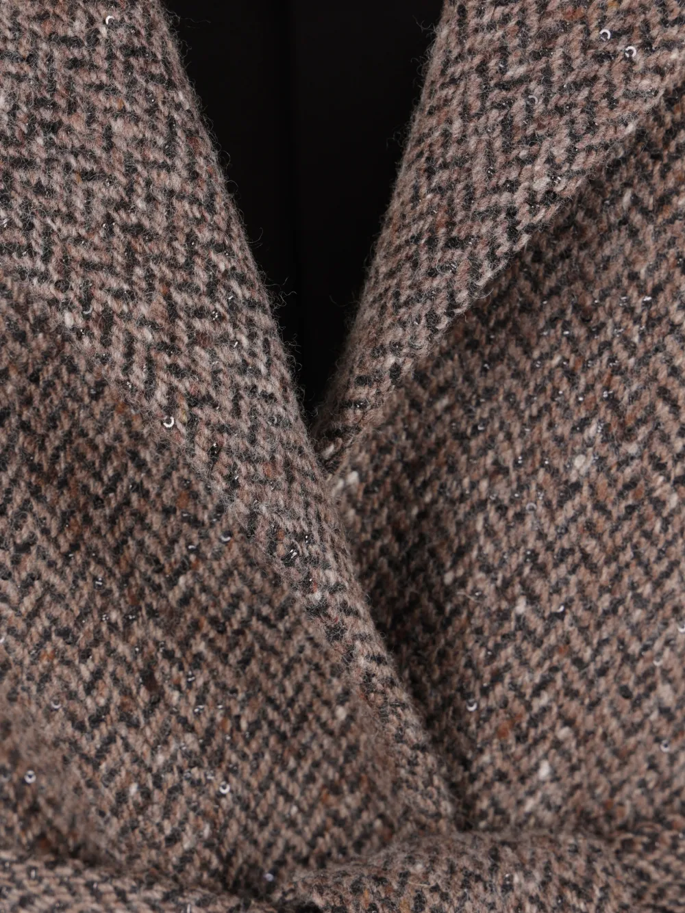 Kiton herringbone-pattern belted single-breasted coat Bruin