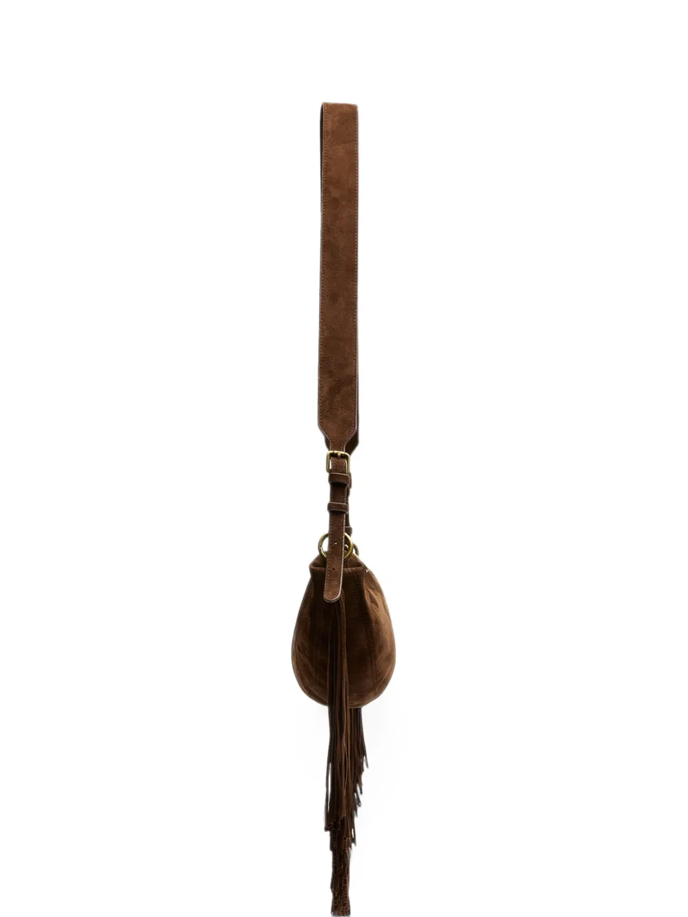 Ash Astrid fringed suede shoulder bag - Brown