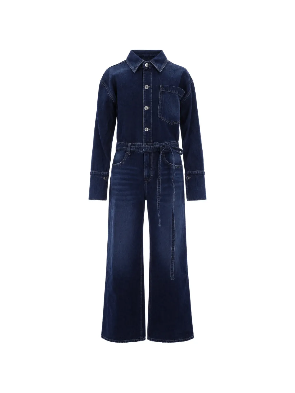 ICON DENIM belted denim jumpsuit - Blu