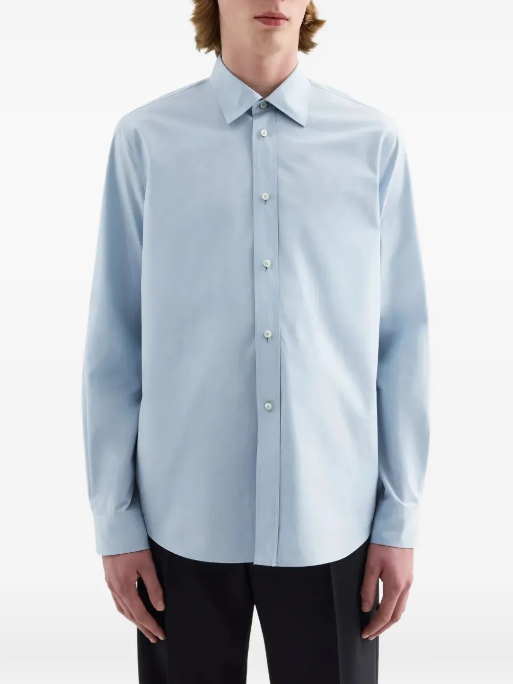 Jil Sander Fil-à-Fil katoenen overhemd Blauw