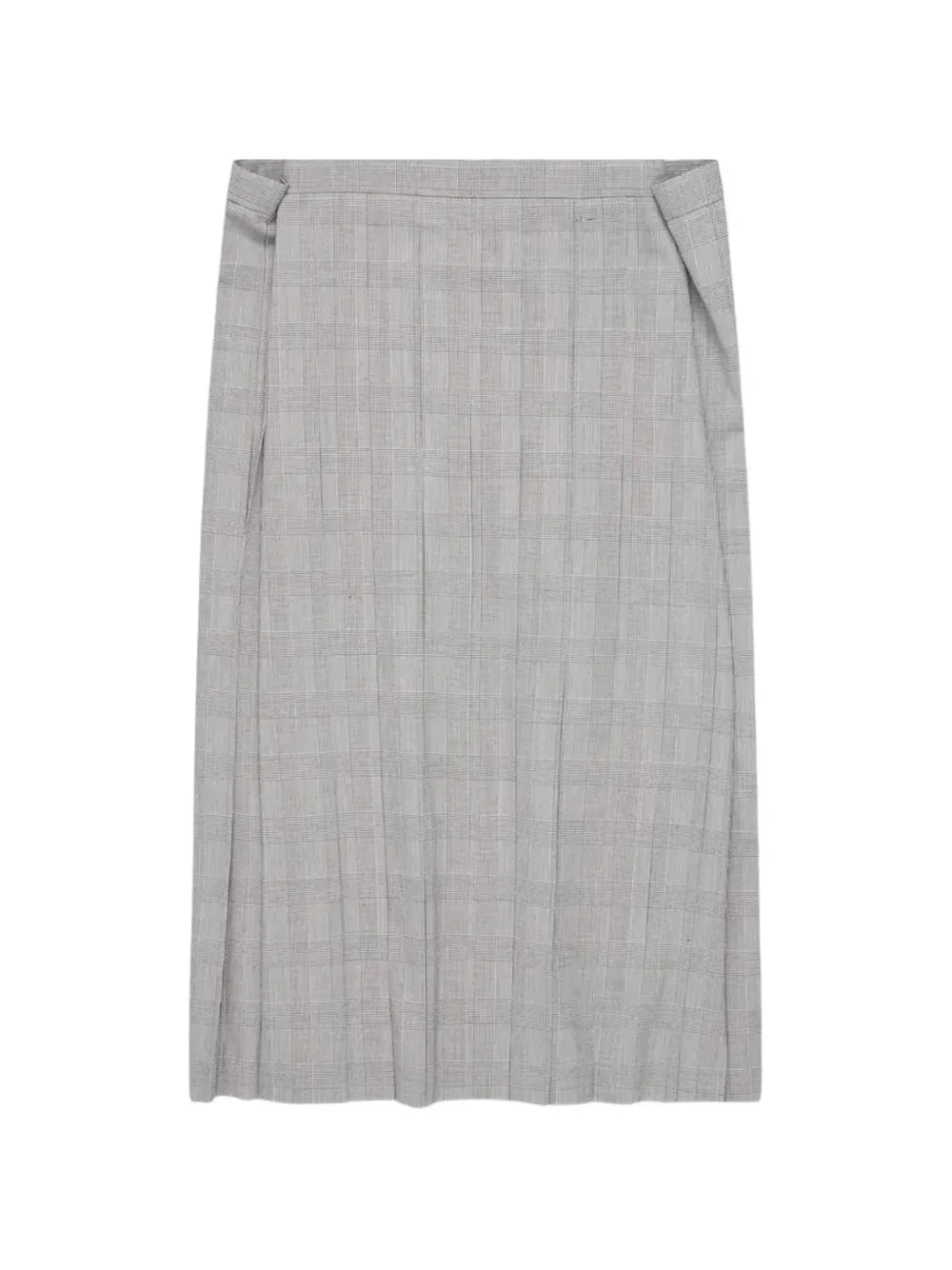 Junya Watanabe jupe mi-longue plissée à motif Prince de Galles - Gris Junya Watanabe jupe mi-longue plissée à motif Prince de Galles - Gris