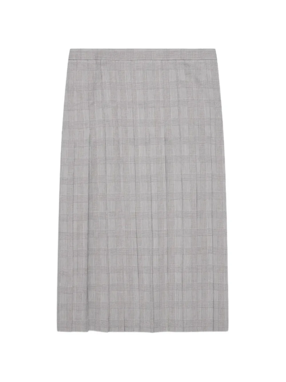 Junya Watanabe pleated prince-of-wales check midi skirt Grijs