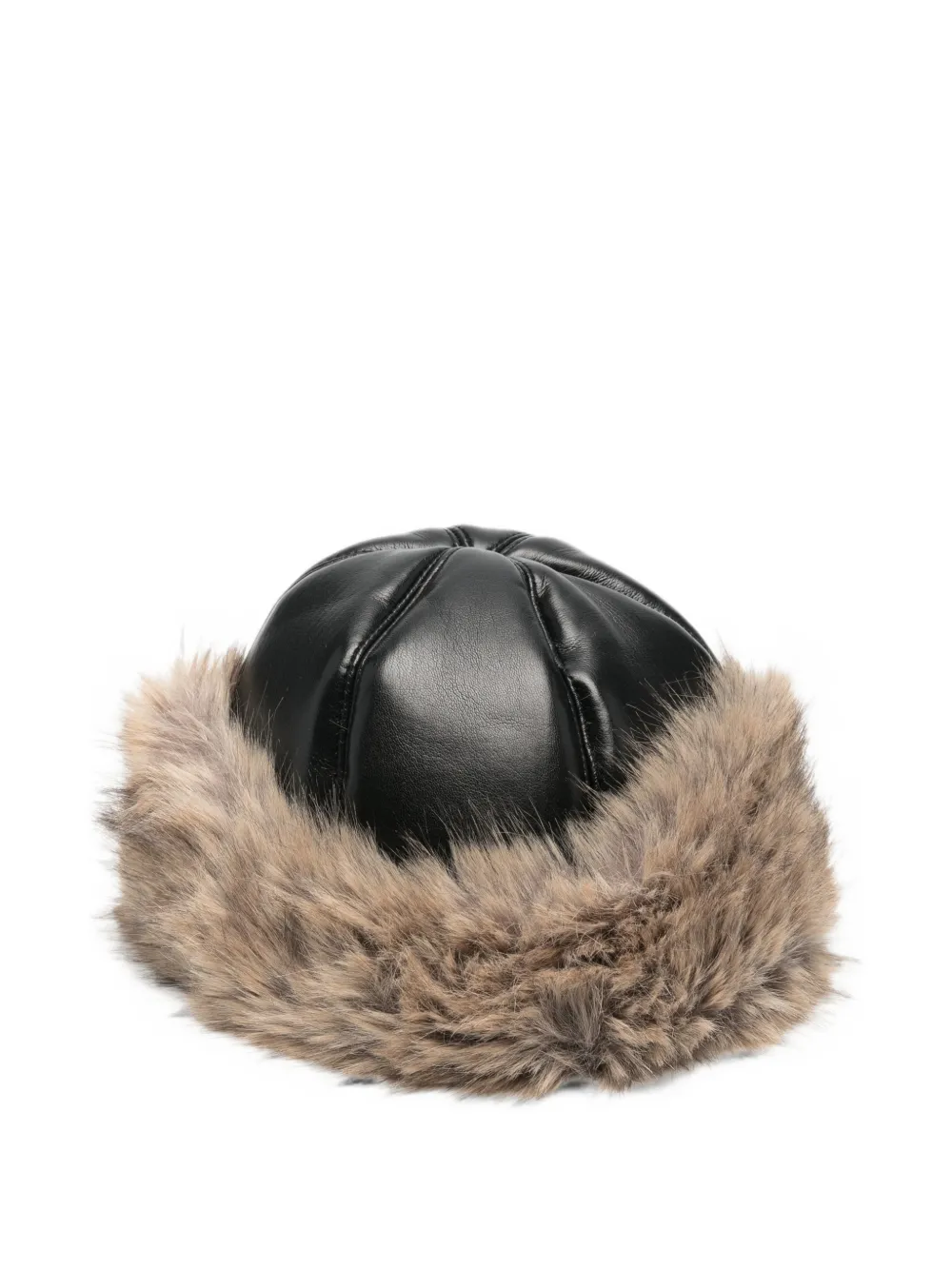STAND STUDIO Sable faux-fur trim hat Zwart