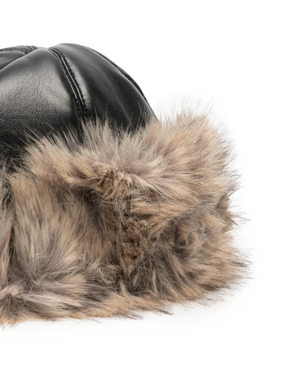 STAND STUDIO Sable faux-fur trim hat Zwart