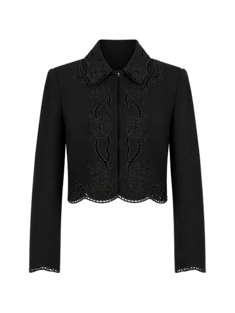 TWINSET floral-embroidered broderie-anglaise jacket