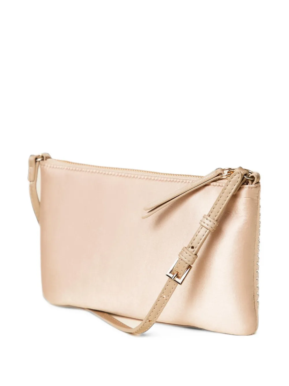 TWINSET Satijnen mini-tas met stras Beige