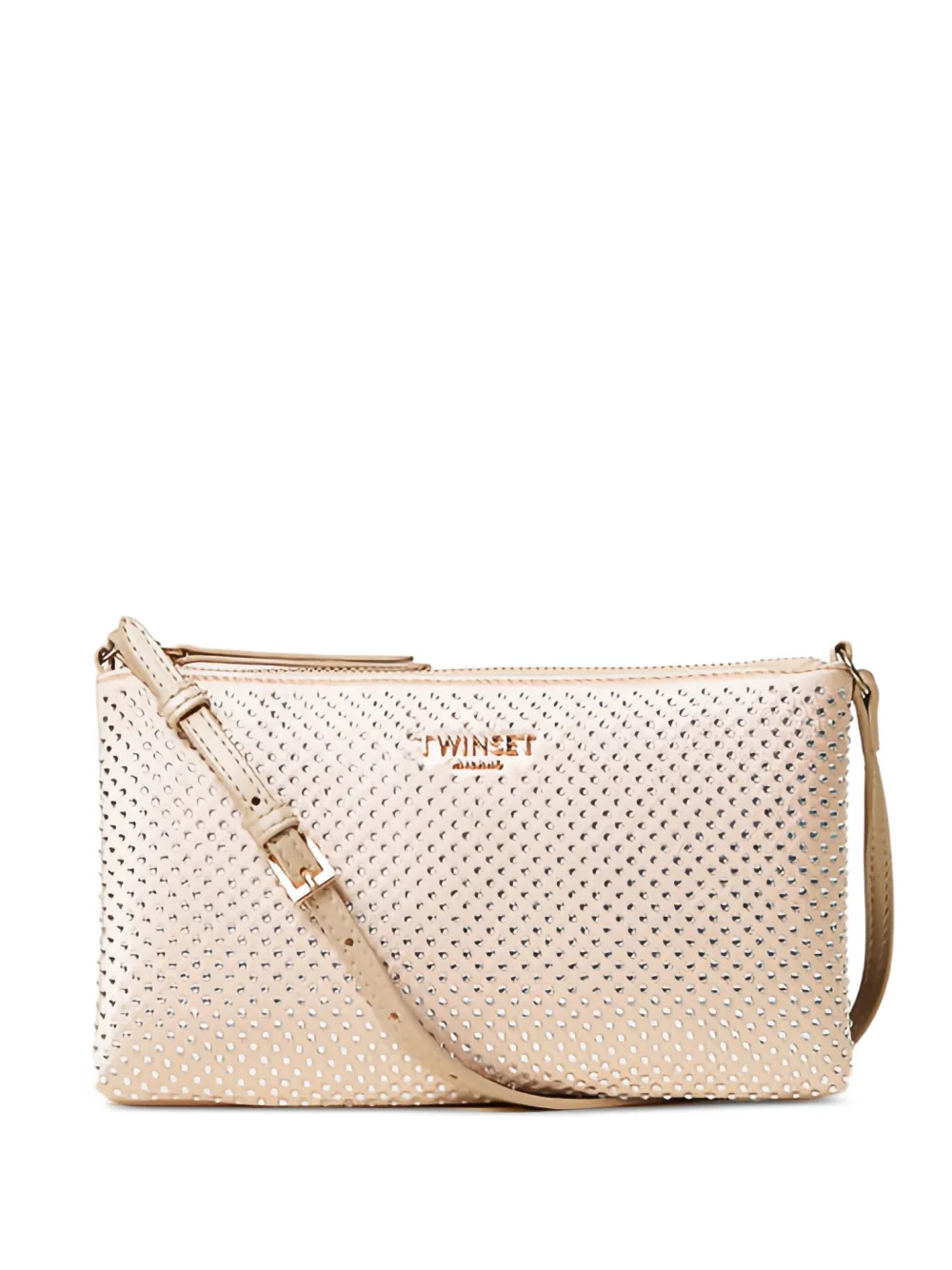 TWINSET mini satin bag with rhinestones - Toni neutri