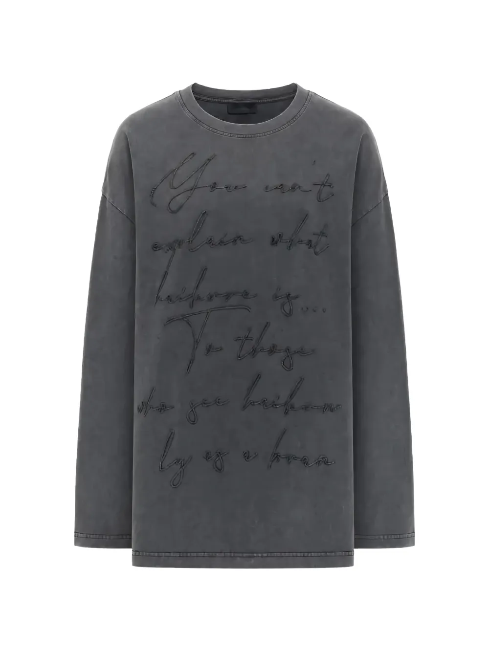 Haikure embroidered long-sleeve sweatshirt Grijs