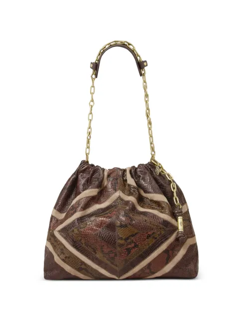 Ba&Sh Junetote snakeskin-effect patchwork shoulder bag