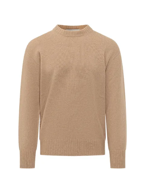 AMARANTO distressed crew-neck sweater
