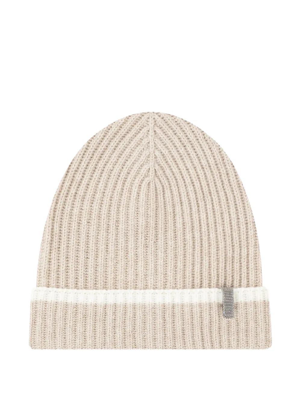 Brunello Cucinelli ribbed-knit Monili-embellished beanie Beige