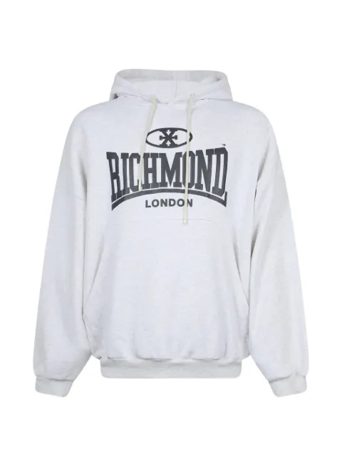 John Richmond logo-print melange hoodie