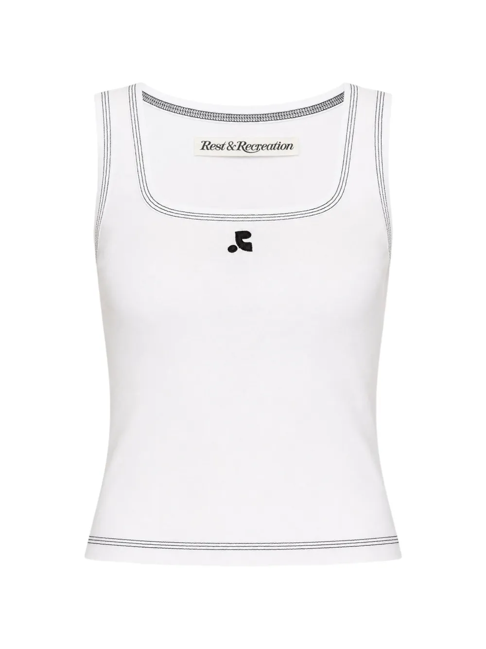 Rest & Recreation logo-embroidered contrast-stitch top