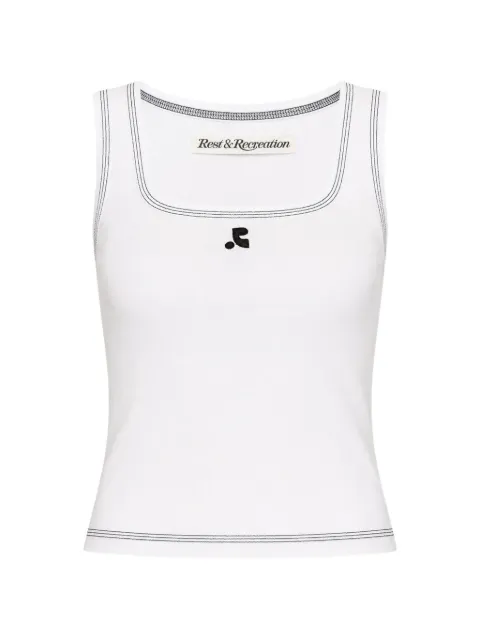 Rest & Recreation logo-embroidered contrast-stitch top
