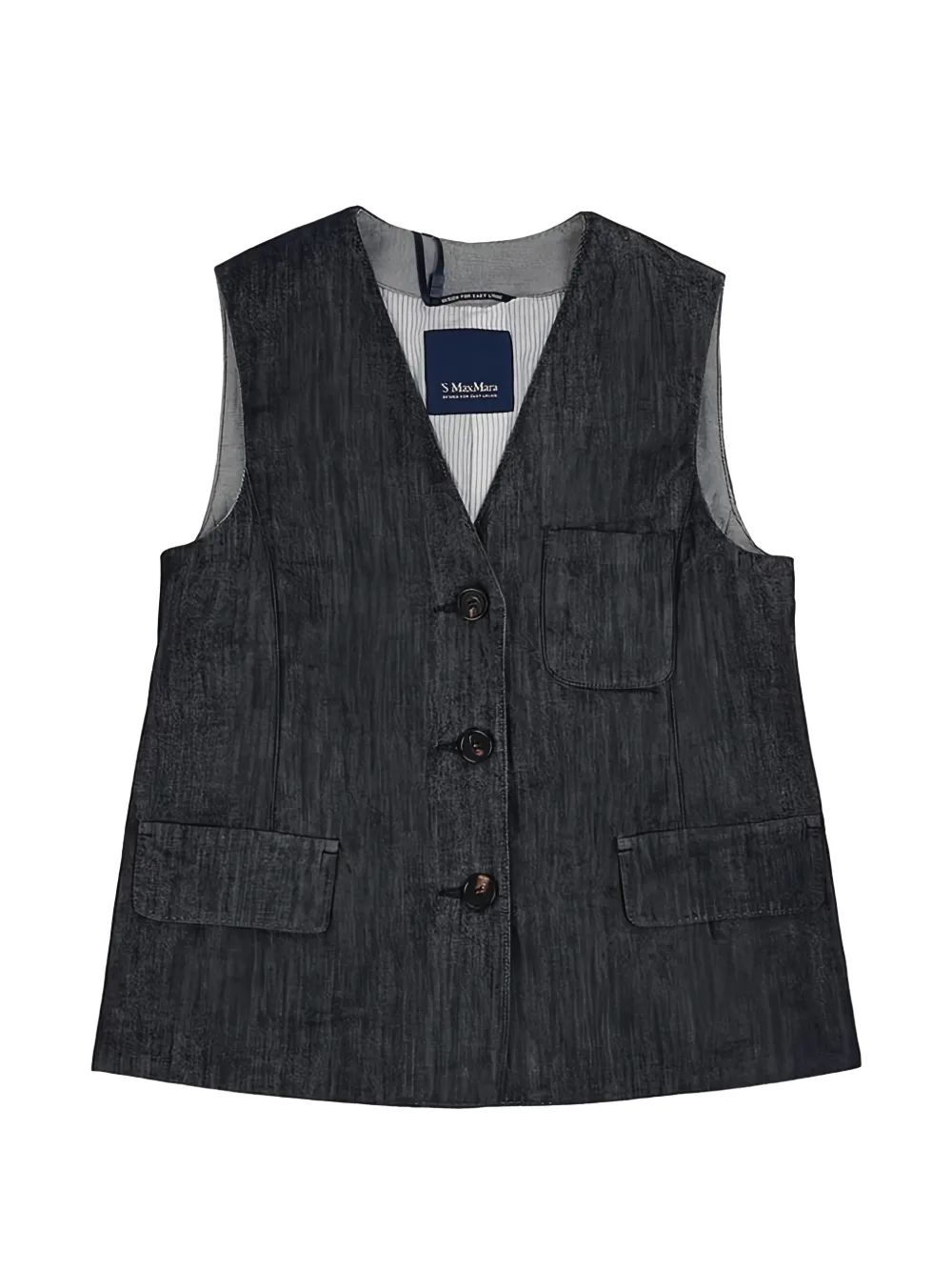 Max Mara button-fastening denim gilet - Bleu Max Mara button-fastening denim gilet - Bleu