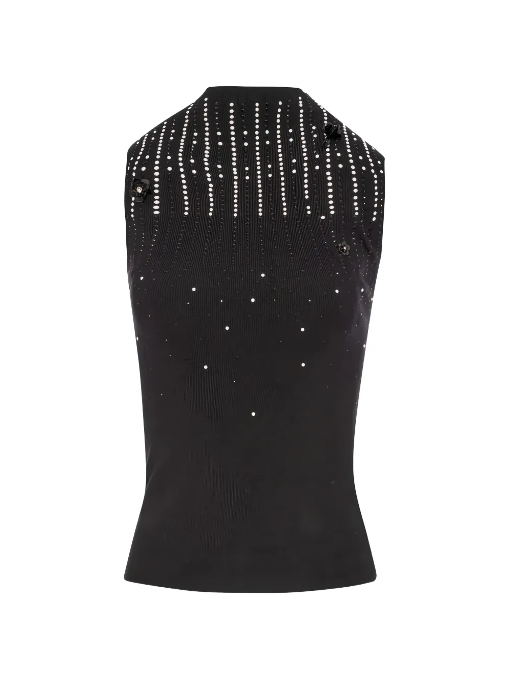 FRACOMINA rhinestone-embellished floral-appliqué top
