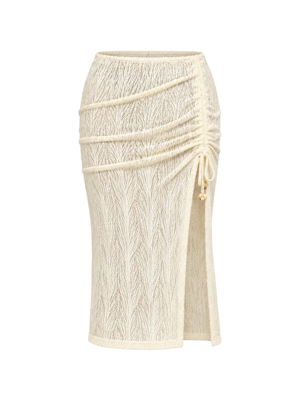 BANANA MOON Selian Beachsoul gehaakte midi-rok met trekkoord Beige
