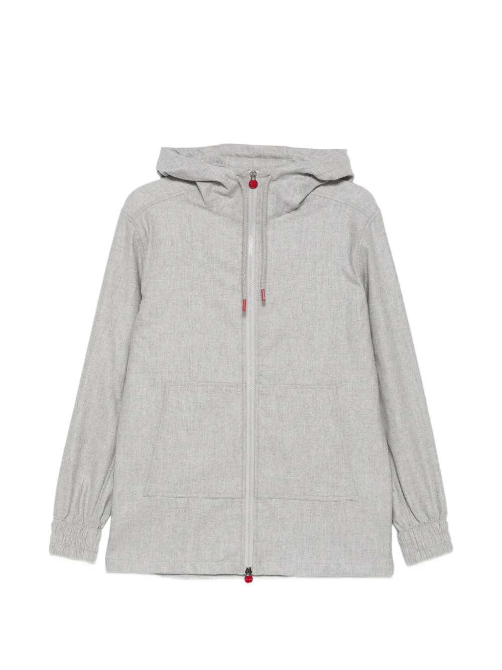 Kiton Hoodie met capuchon en rits Grijs