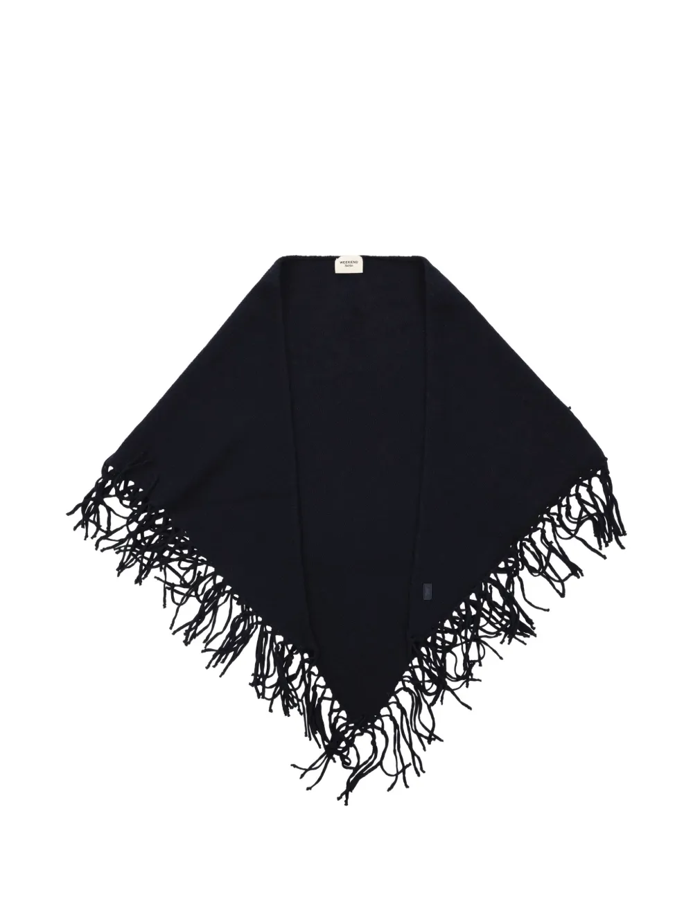 Weekend Max Mara fringed wool shawl - navy - Schwarz