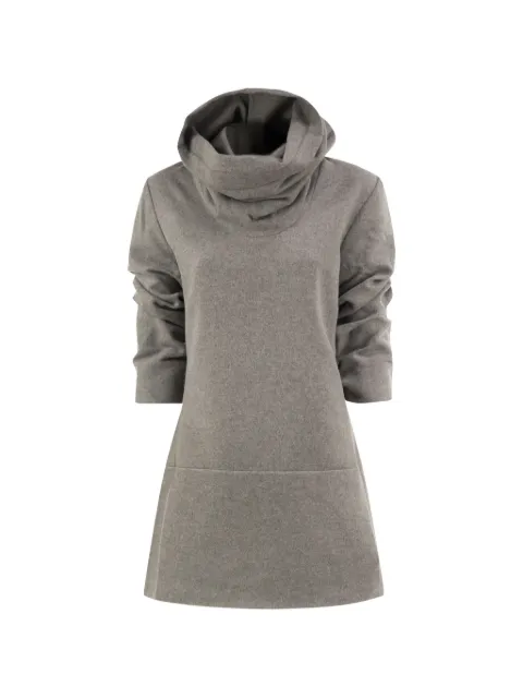 7 For All Mankind vestido con mangas fruncidas y capucha