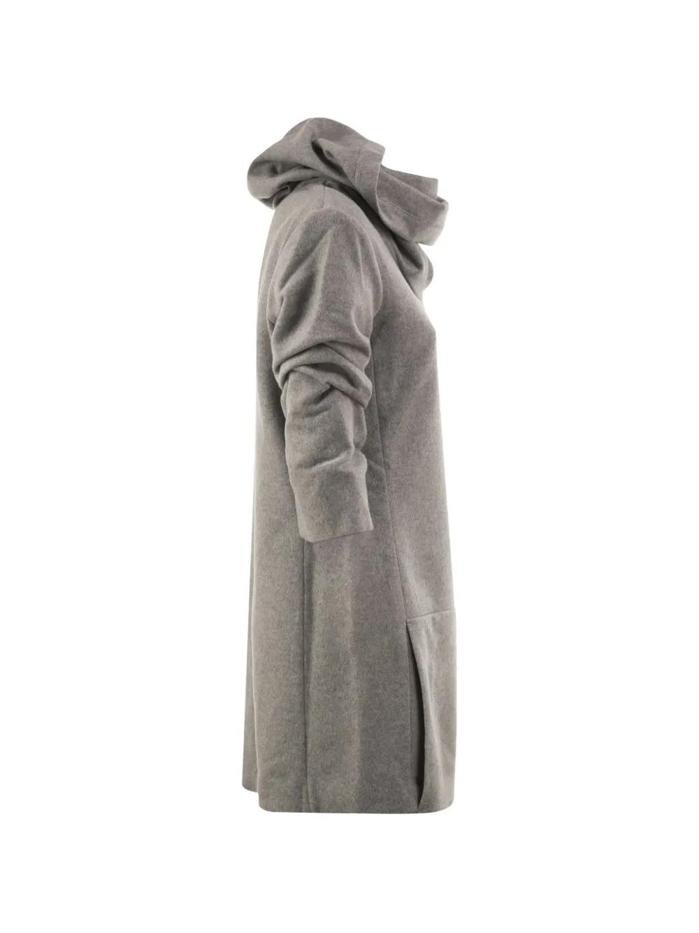 7 For All Mankind hooded gathered-sleeve dress Grijs