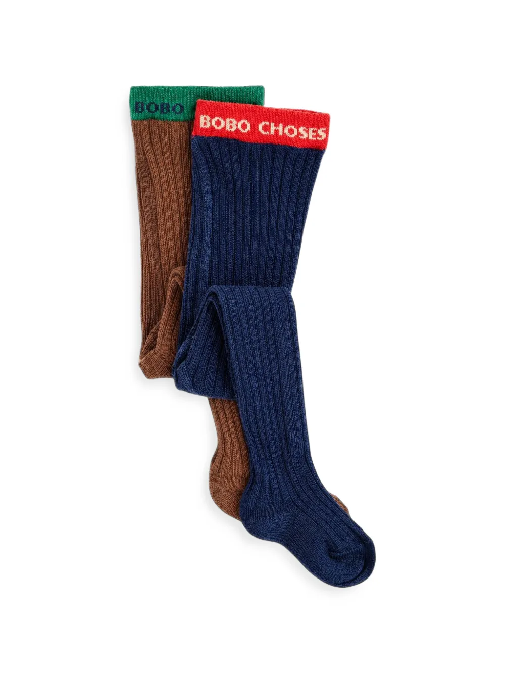 Bobo Choses ribbed-knit logo-intarsia tights pack - Bleu Bobo Choses ribbed-knit logo-intarsia tights pack - Bleu