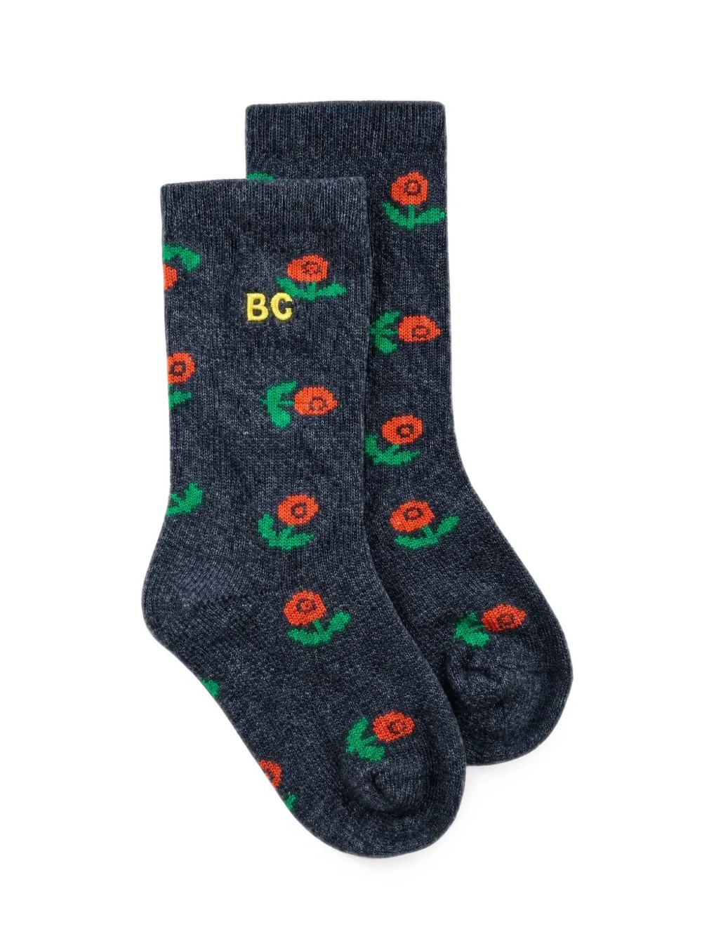 Bobo Choses floral-intarsia socks Blauw