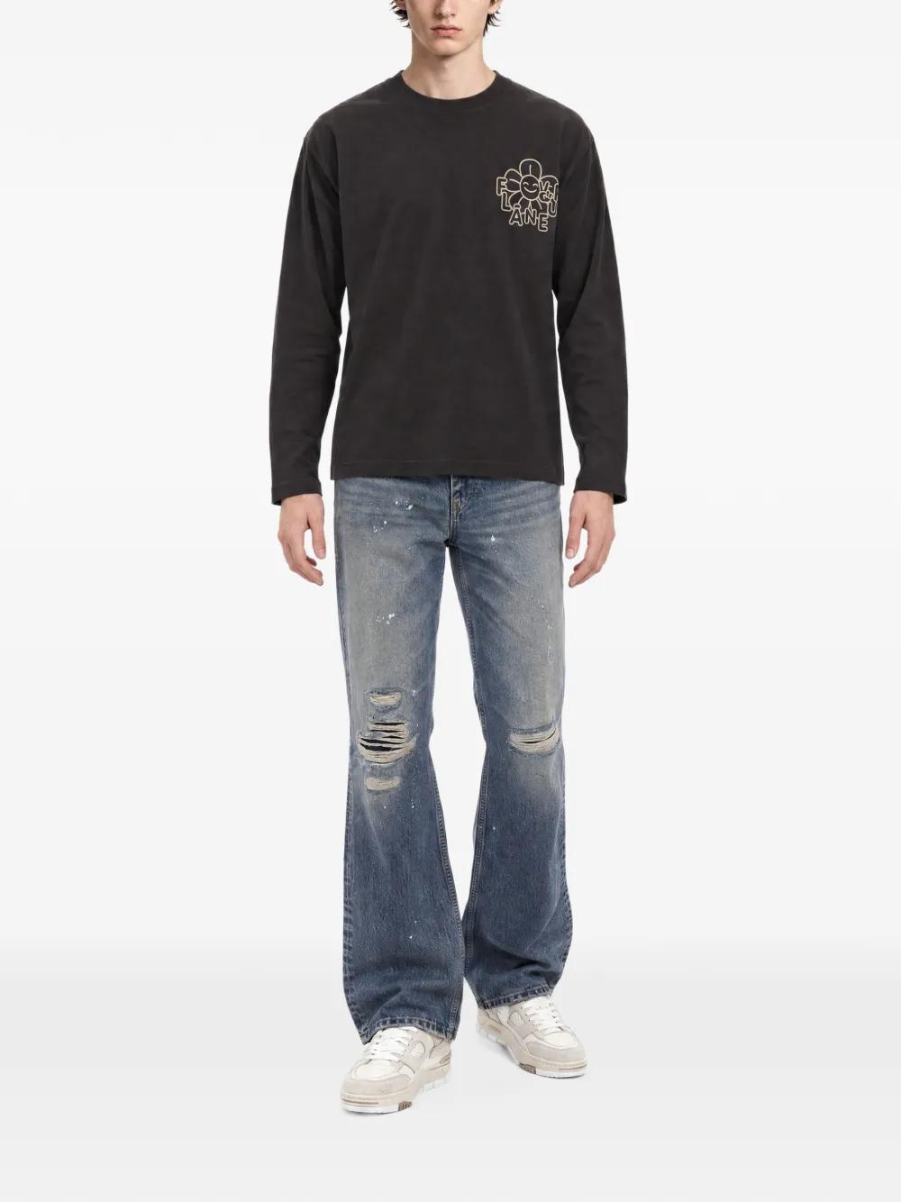 FLÂNEUR Jeans met verfspetters Blauw