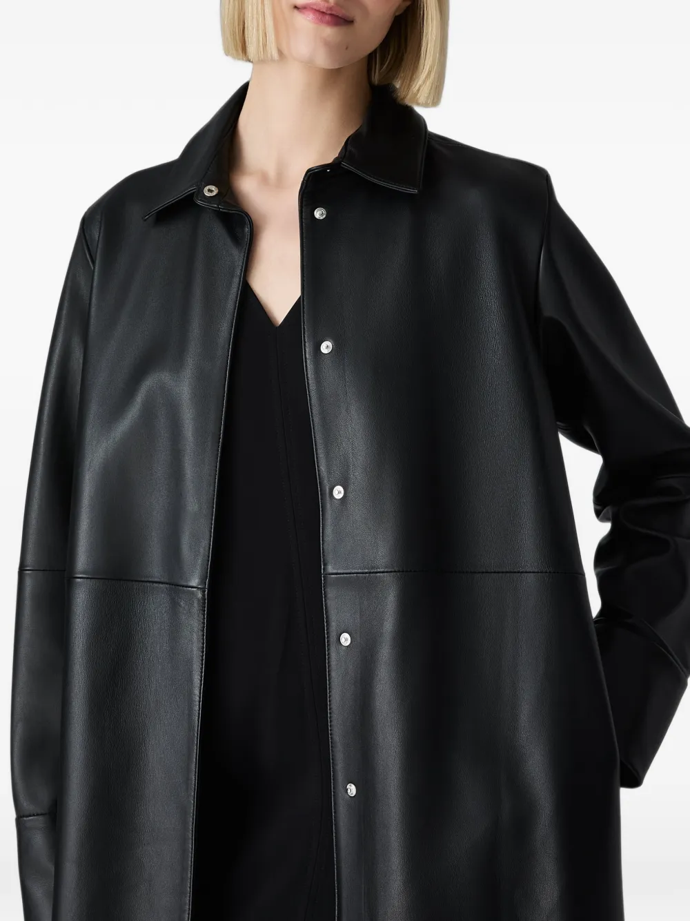 Vera Wang Chloe leren jas Zwart