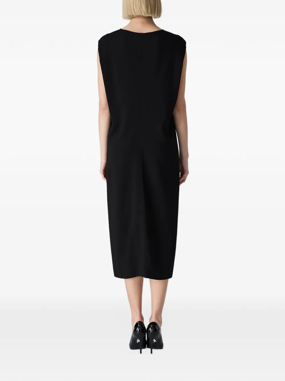 Vera Wang Carlton midi-jurk van dubbele crêpe Zwart