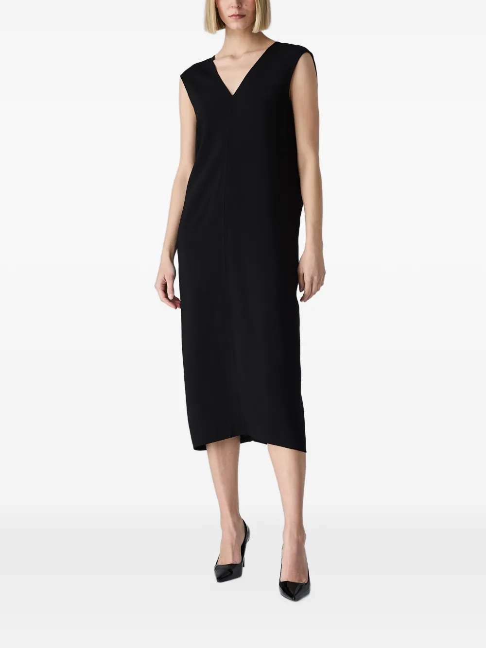 Vera Wang Carlton midi-jurk van dubbele crêpe Zwart