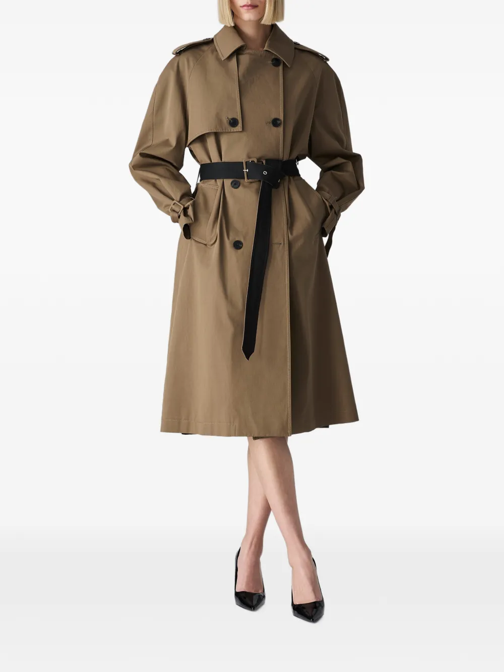 Vera Wang Lexington trenchcoat met dubbele rij knopen Bruin